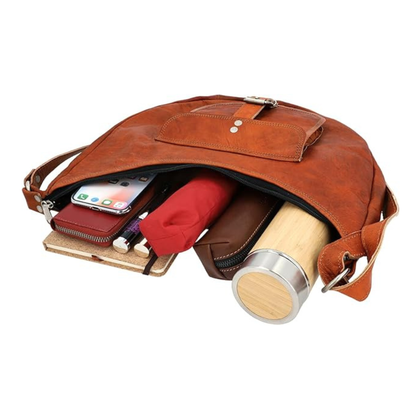 Classic Leather Hobo Shoulder Bag