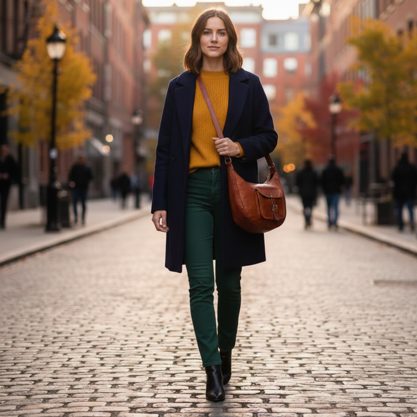 Classic Leather Hobo Shoulder Bag