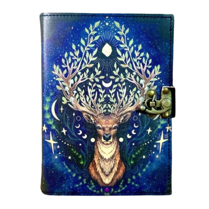 Prastara -Leather Bound Journal - DEER, 7"X5",600 Pages - Vintage Blank Paper Diary for Writing, Drawing, Sketchbook, and Travel Notebook - Ideal for Women and Men