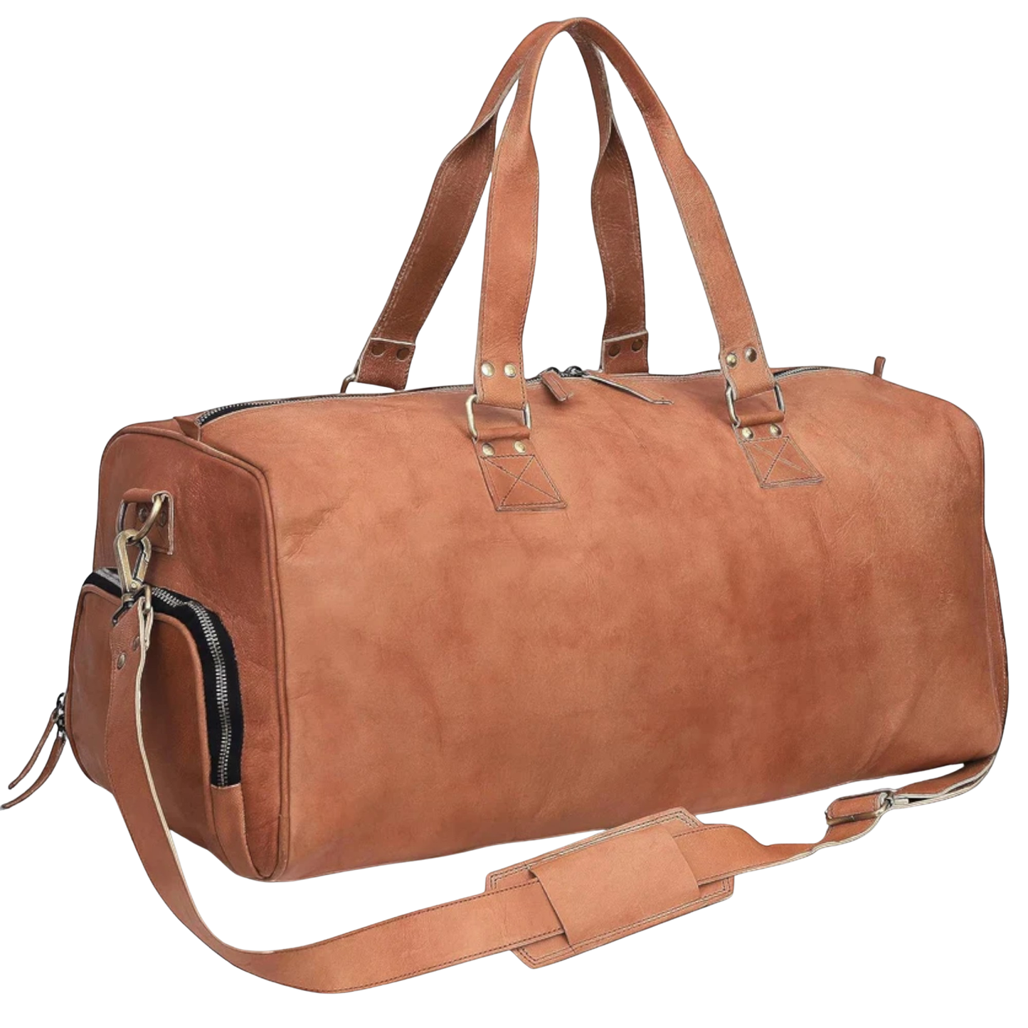 Leather Travel Weekender Duffle Bag
