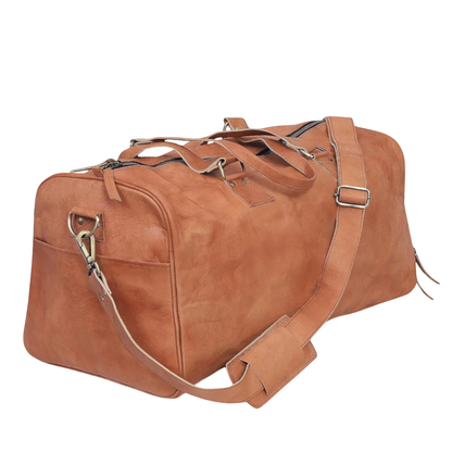 Leather Travel Weekender Duffle Bag