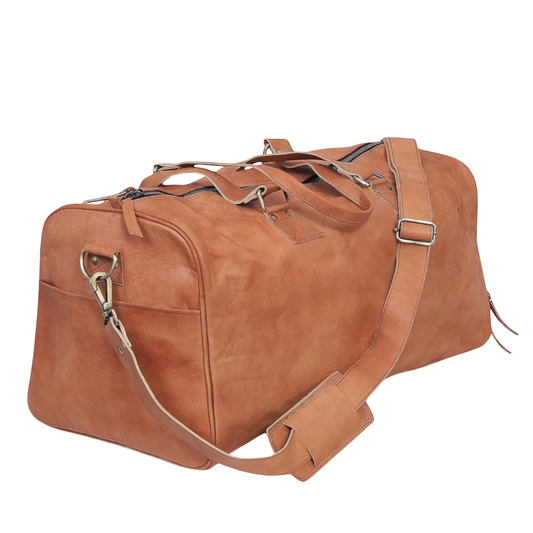 Leather Travel Weekender Duffle Bag
