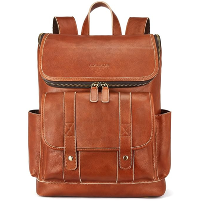 Leather laptop Backback