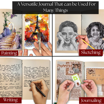 Handmade Leather Bound Journal Vintage Writing Notebook For Women and Men with Lock & Engraved Rose