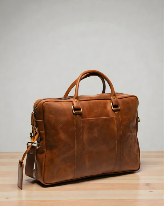 Leather laptop Backback