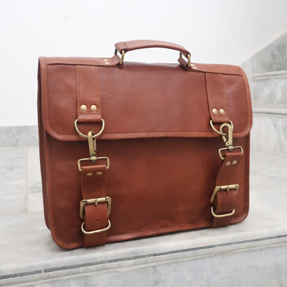 15" Leather Messenger Bag for Women Travel Laptop Crossbody Satchel Bag for Men School College Brown Handbag Best Graduation Christmas Gift