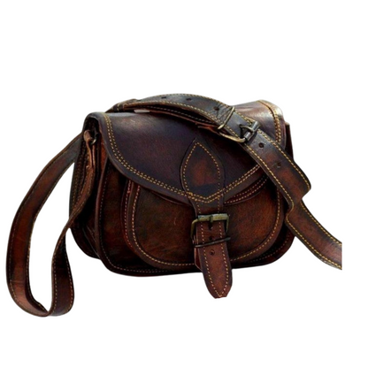 Leather Crossbody Bag | Handmade Saddle Bag for Women | Boho Shoulder Purse | Rustic Small Leather Satchel