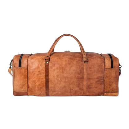 Leather Travel Weekender Duffle Bag