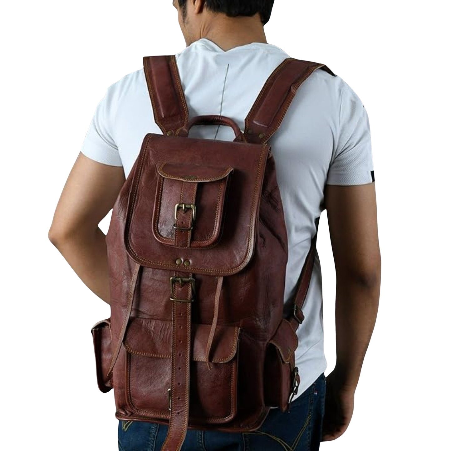 Leather Travel Backback