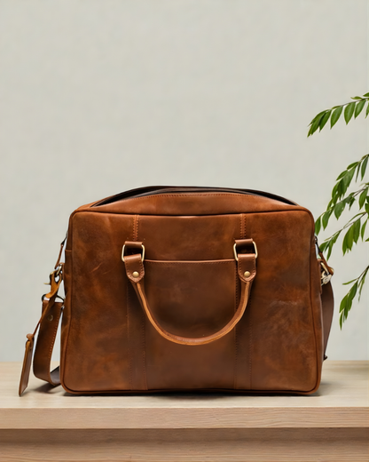 Leather laptop Backback
