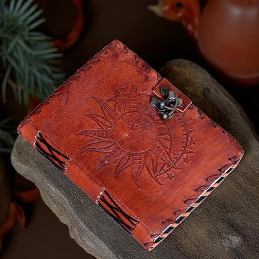 PRASTARA - Leather Diary for Man & Woman Size 7 x 5 inch deckle edge Pages Vintage Journal Notebook uv print