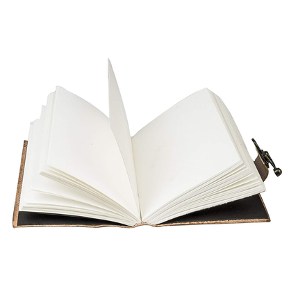 Handmade Leather Bound Journal Vintage Writing Notebook For Women and Men with Lock & Engraved Rose