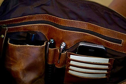 The Prastara Oversized Dark Brown Weekender Leather Duffle Bag