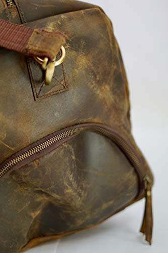 The Prastara Oversized Dark Brown Weekender Leather Duffle Bag