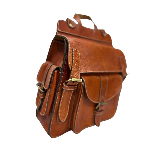 Leather laptop Backback