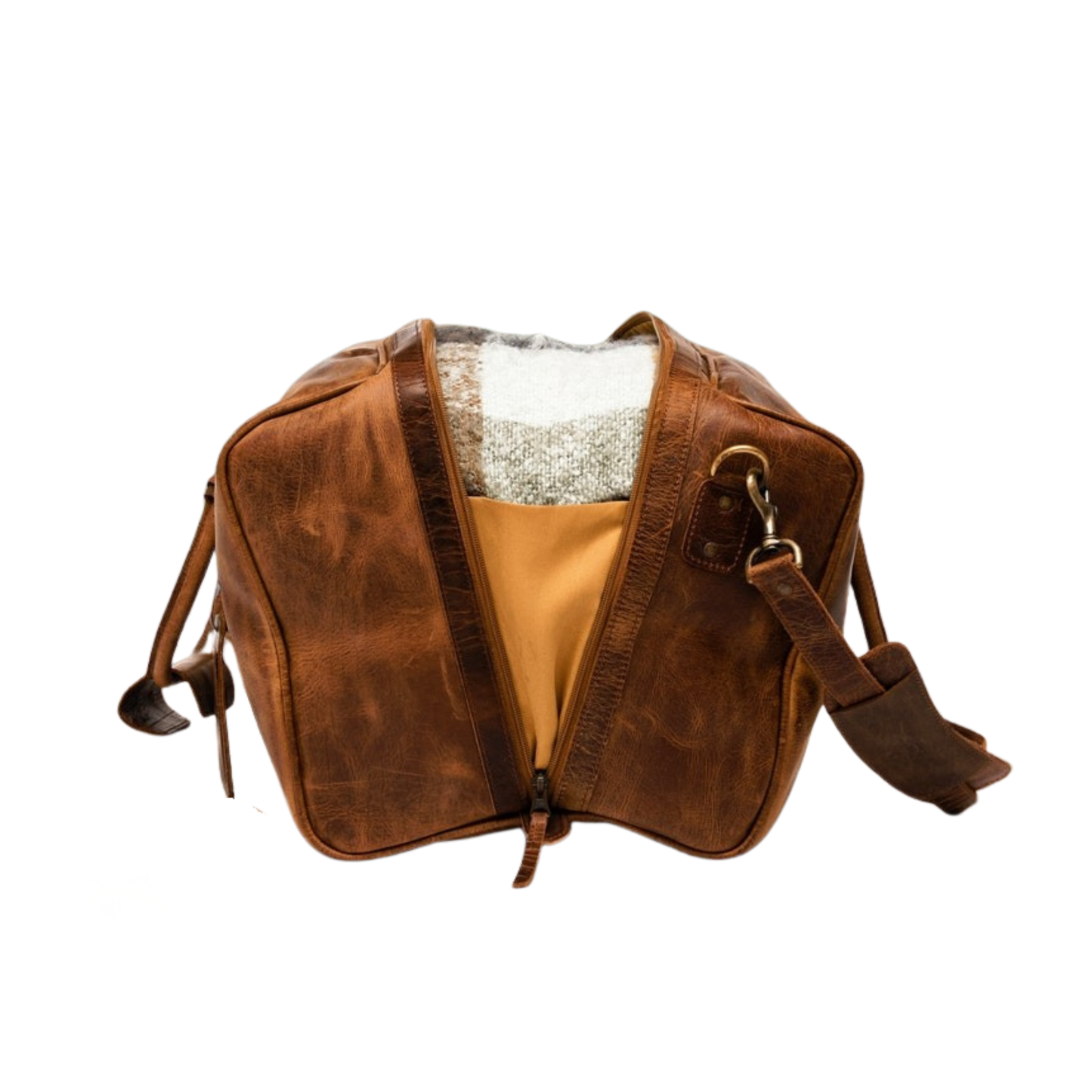 Leather Travel Weekender Duffle Bag