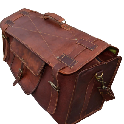 28" Personalized Leather Duffle Bag Travel Bag Gym Bag Vintage Overnight Weekender unisex Bag Gift for Men and Women Best Christmas Gift