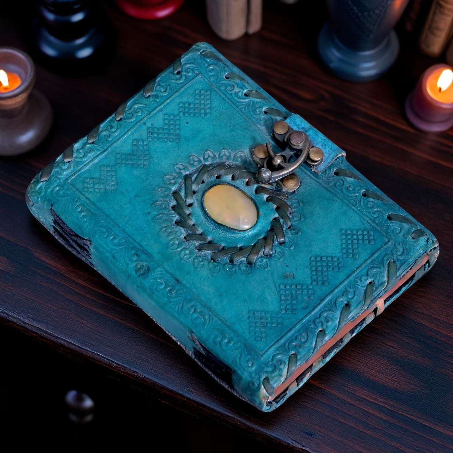 Leather Book of Shadows Genuine Leather Bound Journal for Women & men, book of spells journal Notebook