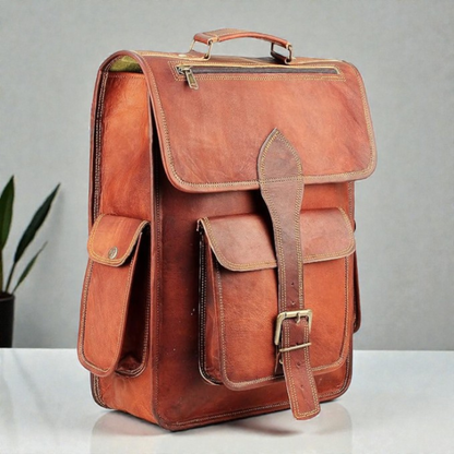 Premium Vintage Leather Office Backpack for Men & Women