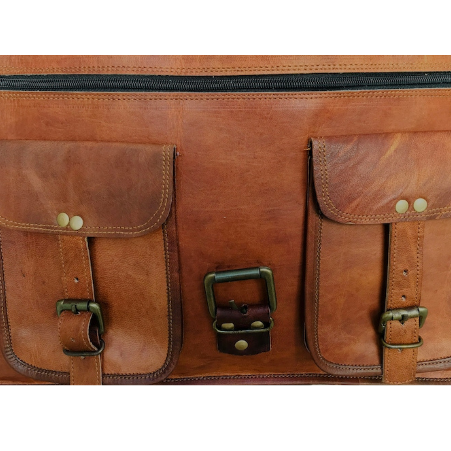 15" Goat Leather Messenger for Men Women Travel Laptop Crossbody Satchel Bag School College Shoulder Brown Vintage Bag Best Christmas Gift