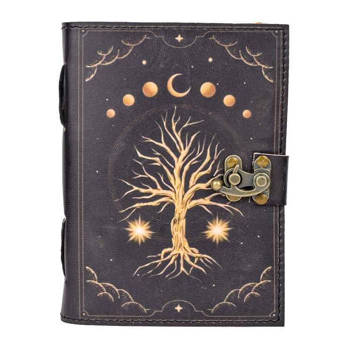 Prastara - TREE OF LIFE  CELESTIAL MOON 7X5" Handcrafted Leather Journal/Diary 200 Pages | 100% Genuine Leather