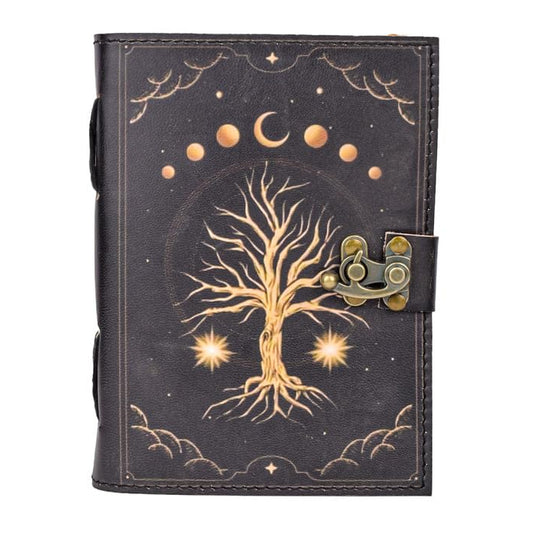 Prastara - TREE OF LIFE  CELESTIAL MOON 7X5" Handcrafted Leather Journal/Diary 200 Pages | 100% Genuine Leather