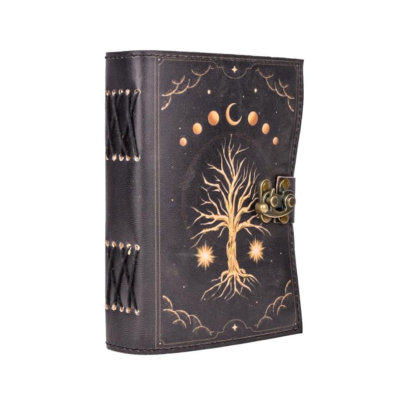 Prastara - TREE OF LIFE  CELESTIAL MOON 7X5" Handcrafted Leather Journal/Diary 200 Pages | 100% Genuine Leather