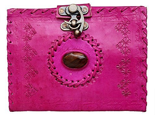 New Leather Diary for Woman Size 7 x 5 inch Color Pink Vintage Journal Notebook