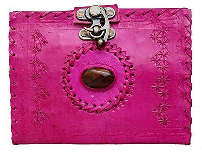 New Leather Diary for Woman Size 7 x 5 inch Color Pink Vintage Journal Notebook
