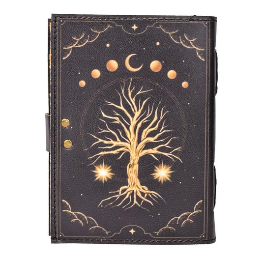 Prastara - TREE OF LIFE  CELESTIAL MOON 7X5" Handcrafted Leather Journal/Diary 200 Pages | 100% Genuine Leather