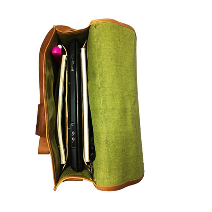 15" Goat Leather Messenger for Men Women Travel Laptop Crossbody Satchel Bag School College Shoulder Brown Vintage Bag Best Christmas Gift