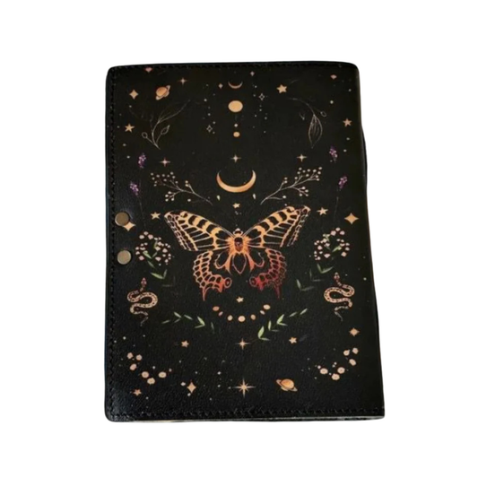 UV PRINT Leather Journal Notebook -Sketchbook grimoire journal - Book of Shadows vintage handbound Large Journal for Men and Women