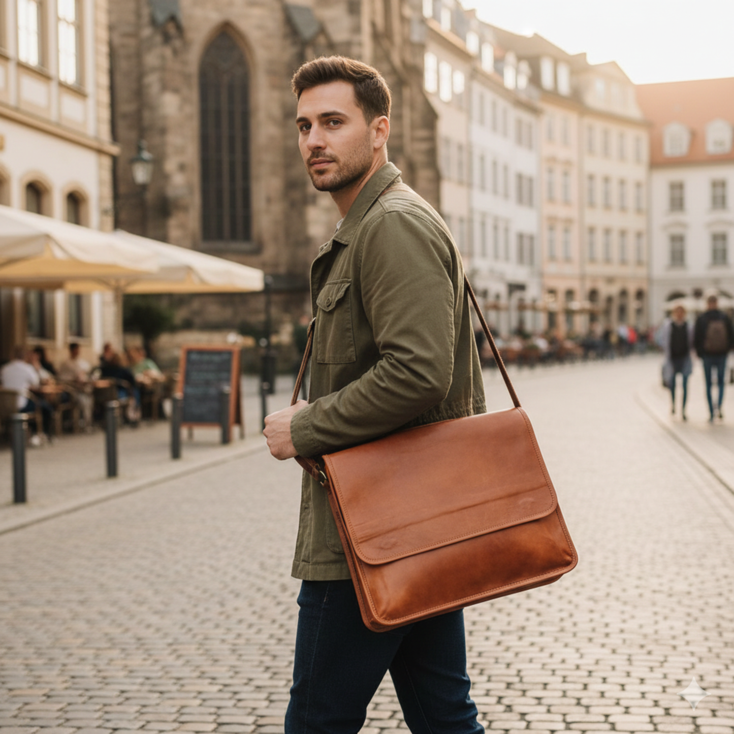 Leather Laptop shoulder Bag