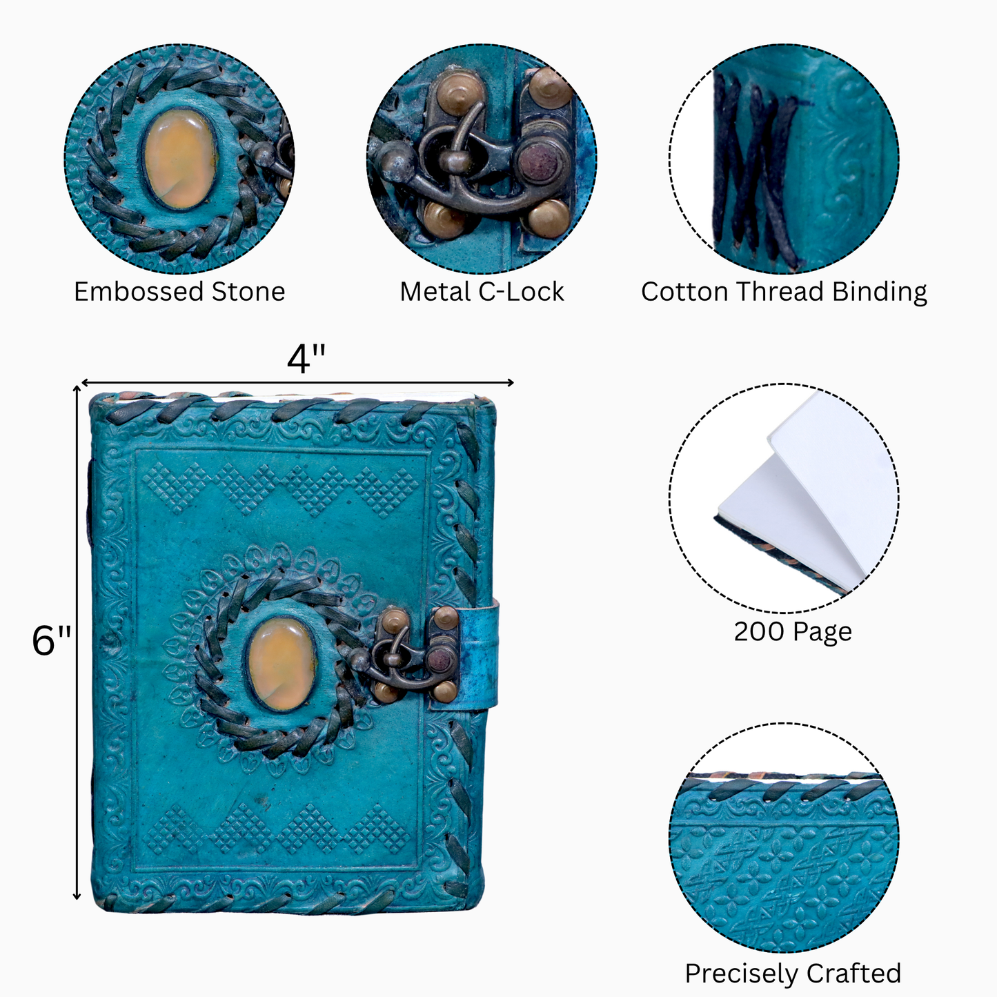 Leather Book of Shadows Genuine Leather Bound Journal for Women & men, book of spells journal Notebook