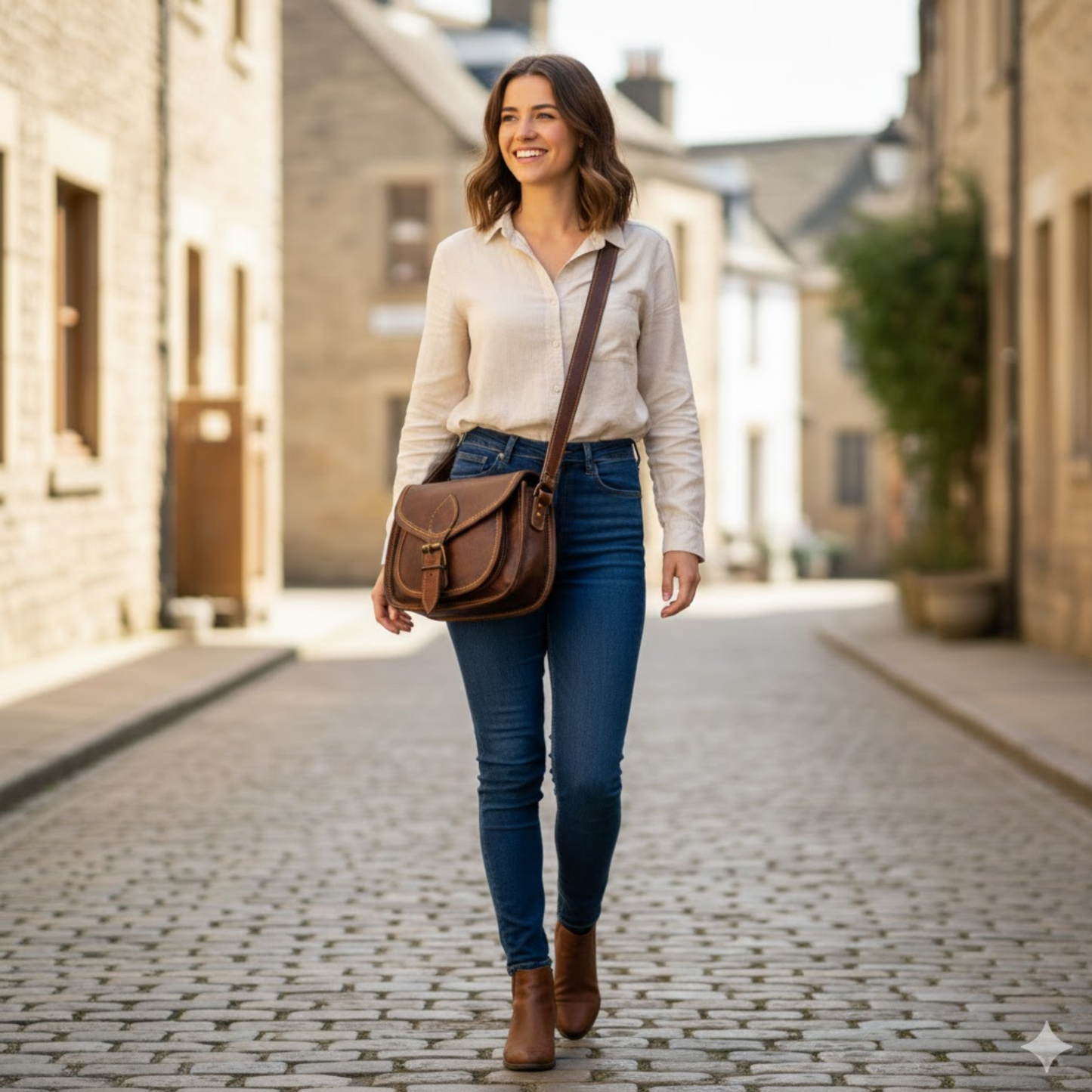 Leather Crossbody Bag | Handmade Saddle Bag for Women | Boho Shoulder Purse | Rustic Small Leather Satchel