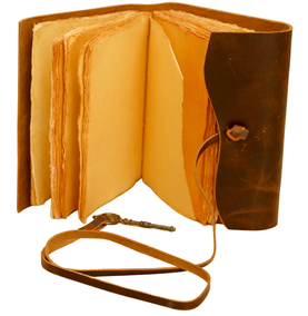 Blank Spell Book of Shadows Journal with Antique Key Strap Lock Vintage Handmade Leather Luna Moths