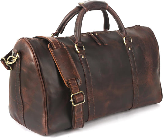 The Prastara Oversized Dark Brown Weekender Leather