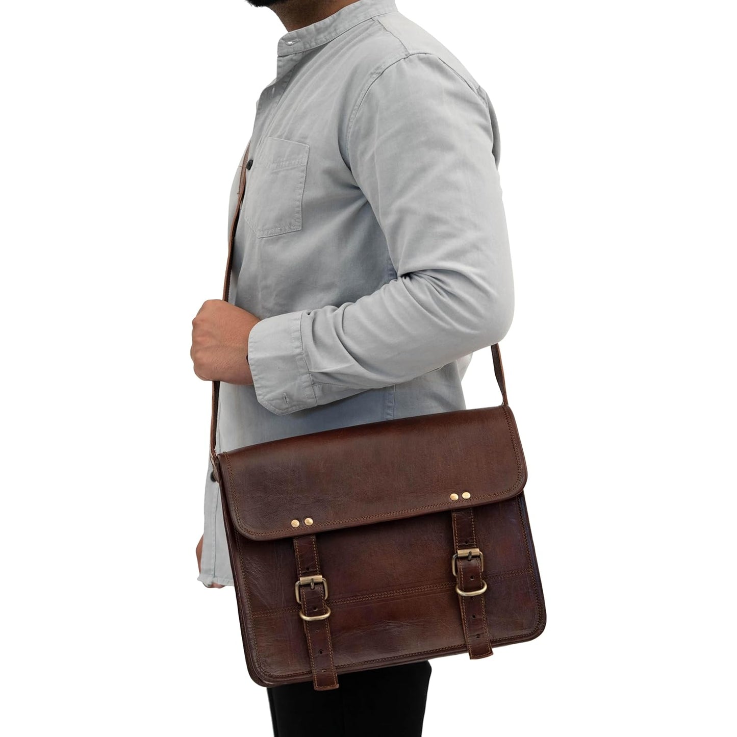 Leather Crossbody Messenger Bag