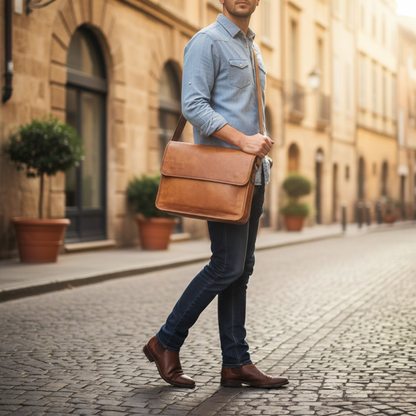 Leather Laptop Messenger Bag