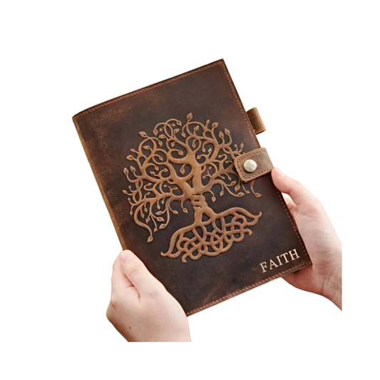 The Prastara Personalised Buffalo Leather Refillable Tree of Life Journa