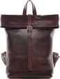 The Prastara SID & VAIN Rolltop Jay 15 Inch Premium Leather Backpack for Men Laptop Compartment
