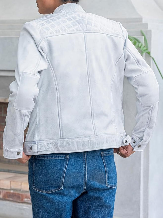 The Prastara Jild Quilted Design Leather Jacket Women