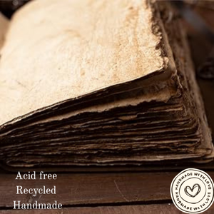 Blank Spell Book of Shadows Journal with Antique Key Strap Lock Vintage Handmade Leather Luna Moths