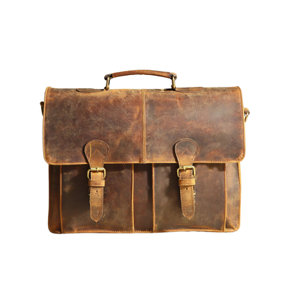 The Prastara Handmade Full-Grain Leather Laptop Bag