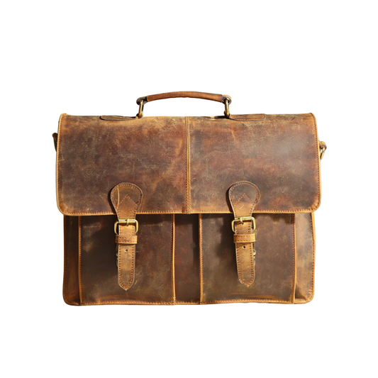 The Prastara Handmade Full-Grain Leather Laptop Bag