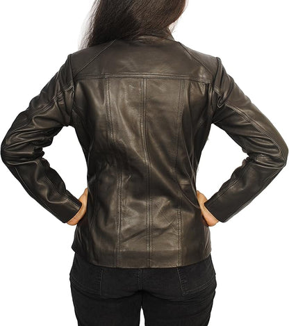 The Prastara Women's Lambskin Leather Jacket