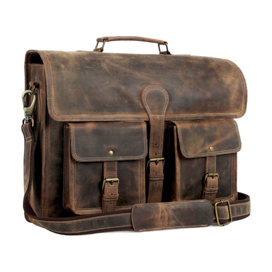 18 INCH Leather Briefcase Laptop Messenger bag best computer satchel Handmade Bags for men and women