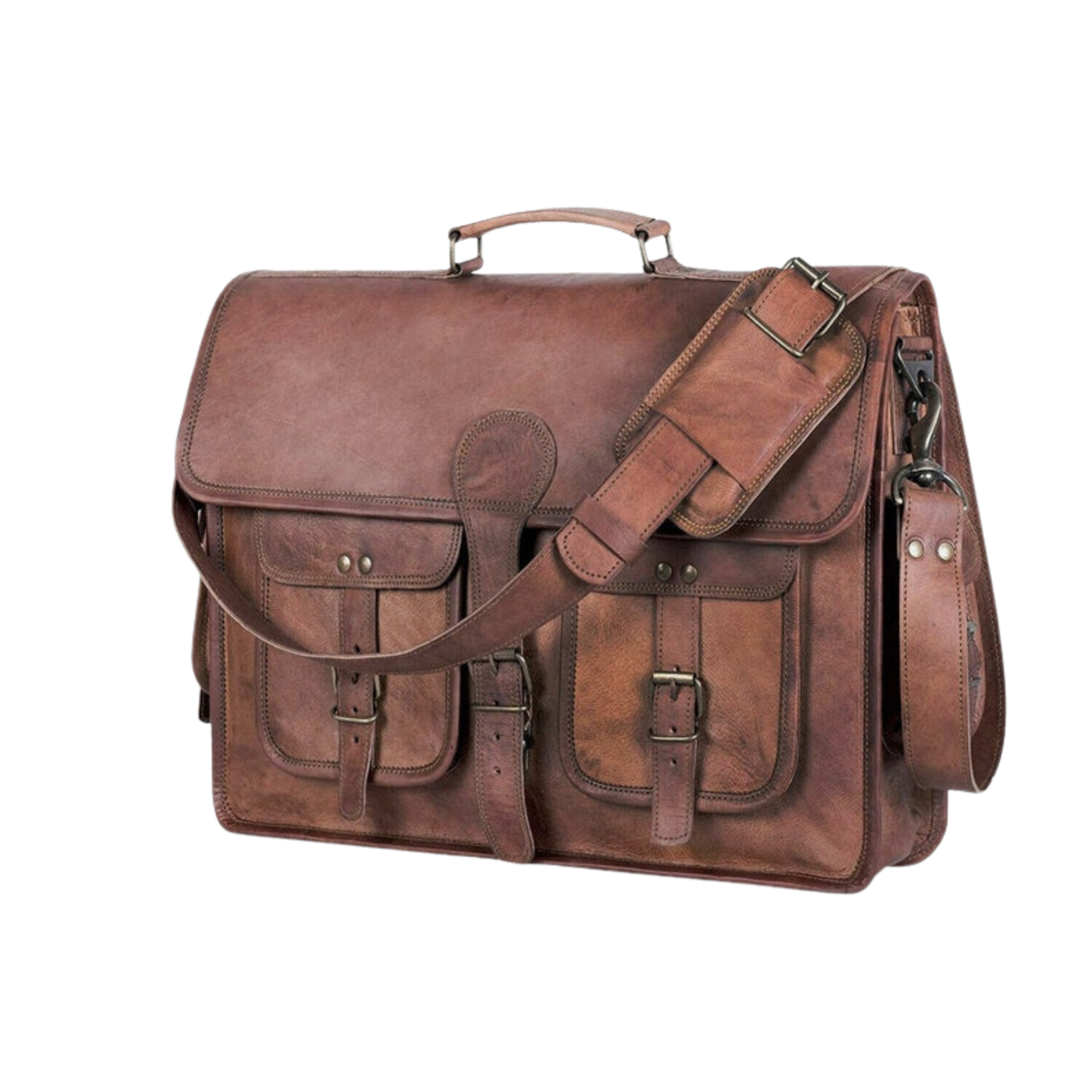 18 INCH Leather Briefcase Laptop Messenger bag best computer satchel Handmade Bags for men and women