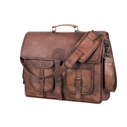 18 INCH Leather Briefcase Laptop Messenger bag best computer satchel Handmade Bags for men and women