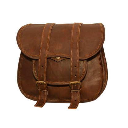 Handcrafted Leather Motorcycle Saddle Bags 2 Pcs Combo – Vintage Dual Side Panniers – Universal for Harley, Honda & Bicycle Riders